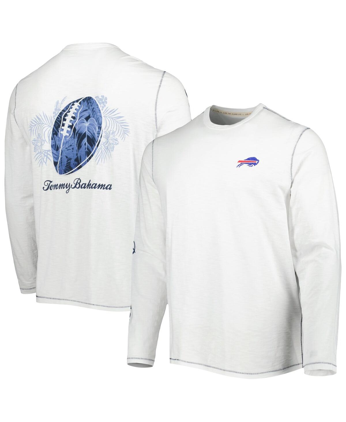 Tommy Bahama Men's  White Buffalo Bills Laces Out Billboard Long Sleeve T-shirt