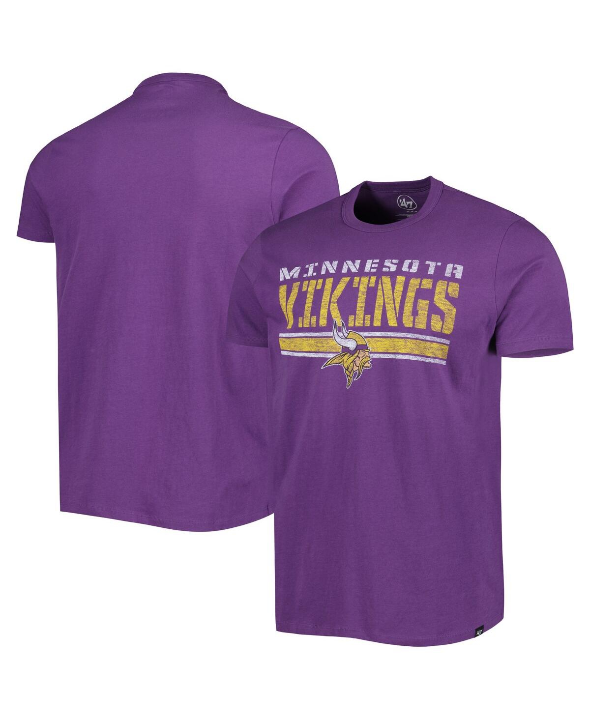 47 Brand Men's ' Purple Minnesota Vikings Team Stripe T-shirt