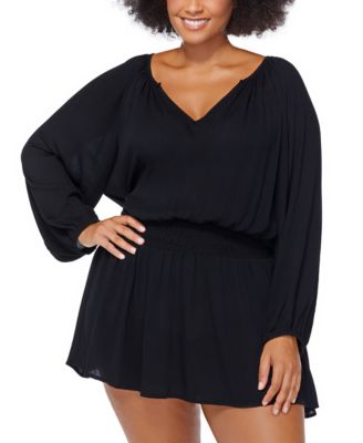 macy's plus size beach cover up