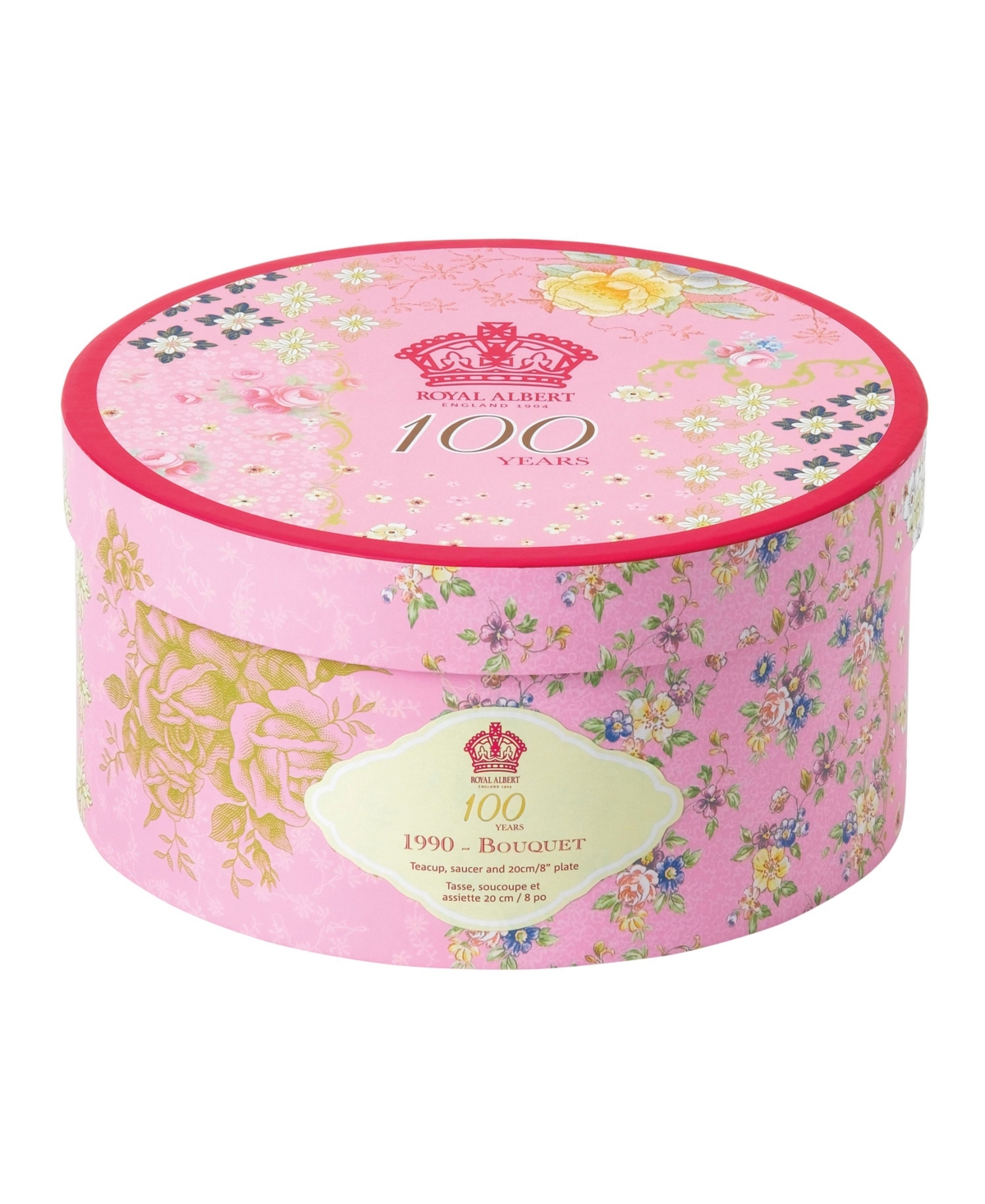 Royal Albert 100 Years 1990 3-Piece Set, Teacup Saucer & Plate -Bouquet