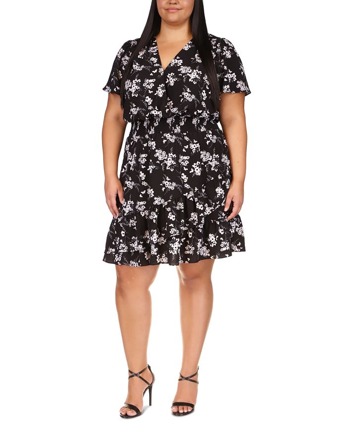 Michael Kors Plus Size Floral-Print Faux-Wrap Dress & Reviews - Dresses -  Plus Sizes - Macy's