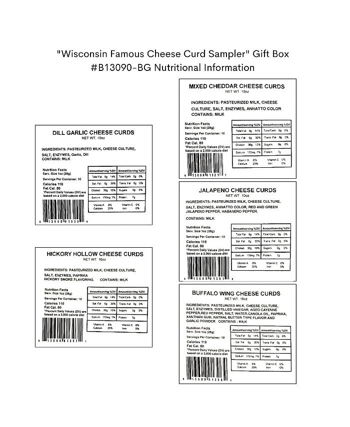 Wisconsin Cheese Company "Wisconsin Famous Cheese Curd Sampler" Gift