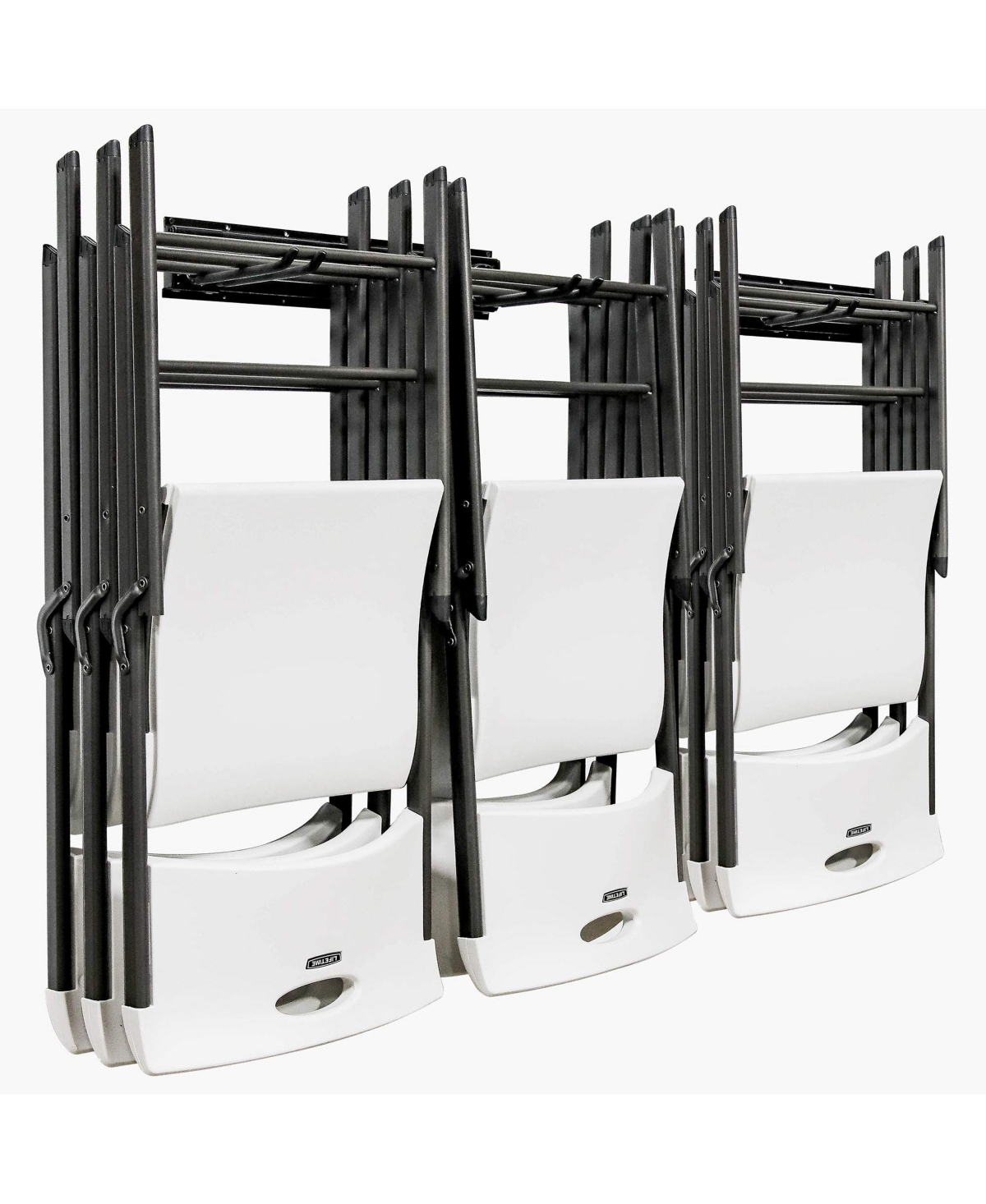 Chair Storage Rack, Mounted Folding Chair Rack and Hanger System - Black