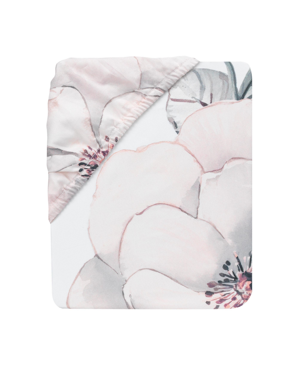Lambs & Ivy Signature Botanical Baby Watercolor Floral Cotton Sheet- White