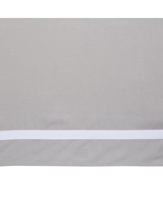 Signature Gray Linen with White Trim 4-Sided Crib Skirt