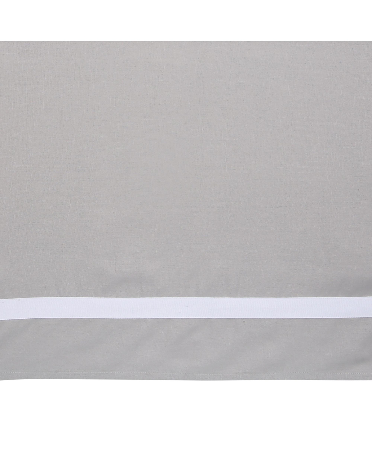 Lambs & Ivy Signature Gray Linen with White Trim 4-Sided Crib Skirt