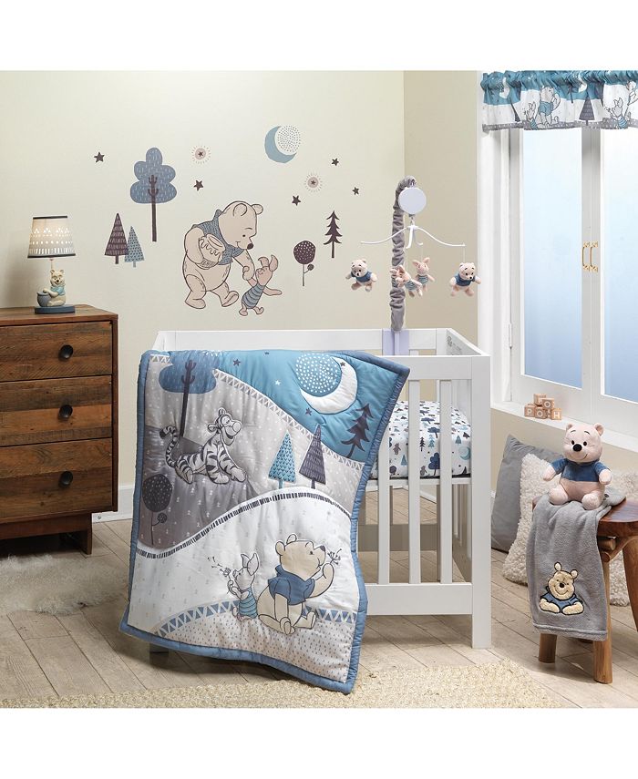 Lambs & Ivy Disney Baby Forever Pooh Blue/Gray 3Piece Mini Crib