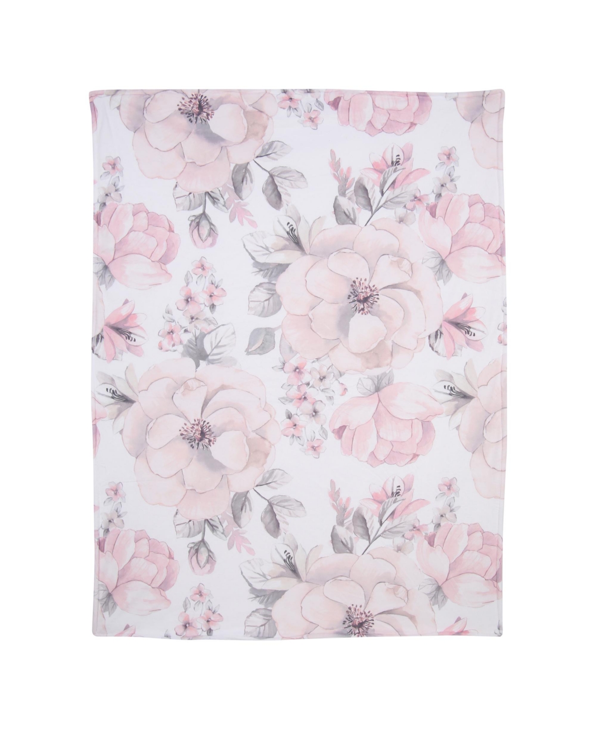 Lambs & Ivy Botanical Baby Watercolor FloralFleece Baby Blanket - Pink