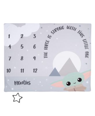 Baby Star Wars The Child/Grogu/Baby Yoda Fleece Milestone Blanket w/ Star