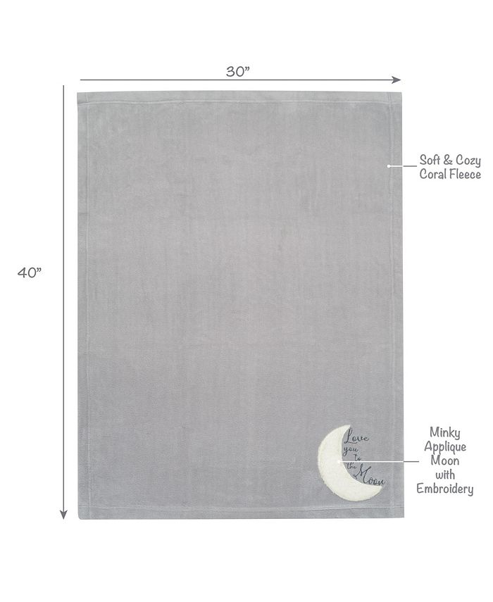 Lambs & Ivy Goodnight Moon Gray Appliqued and Embroidered Fleece Baby