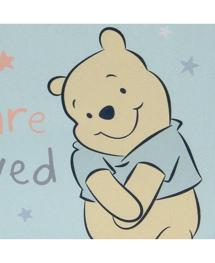 Lambs & Ivy Disney Baby Winnie the Pooh Blue Foldable Storage Basket