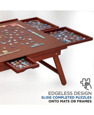1500pc Puzzle Board 23”x31” Wooden Puzzle Table w/Legs & Mat