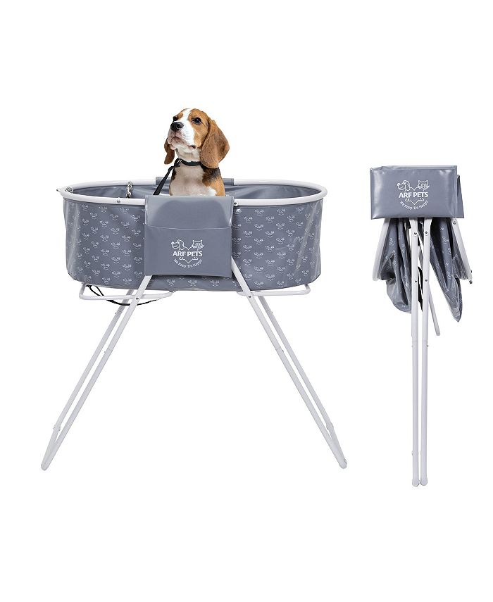 Arf Pets Foldable Dog Bath Portable Elevated Dog Wash Tub Macy s