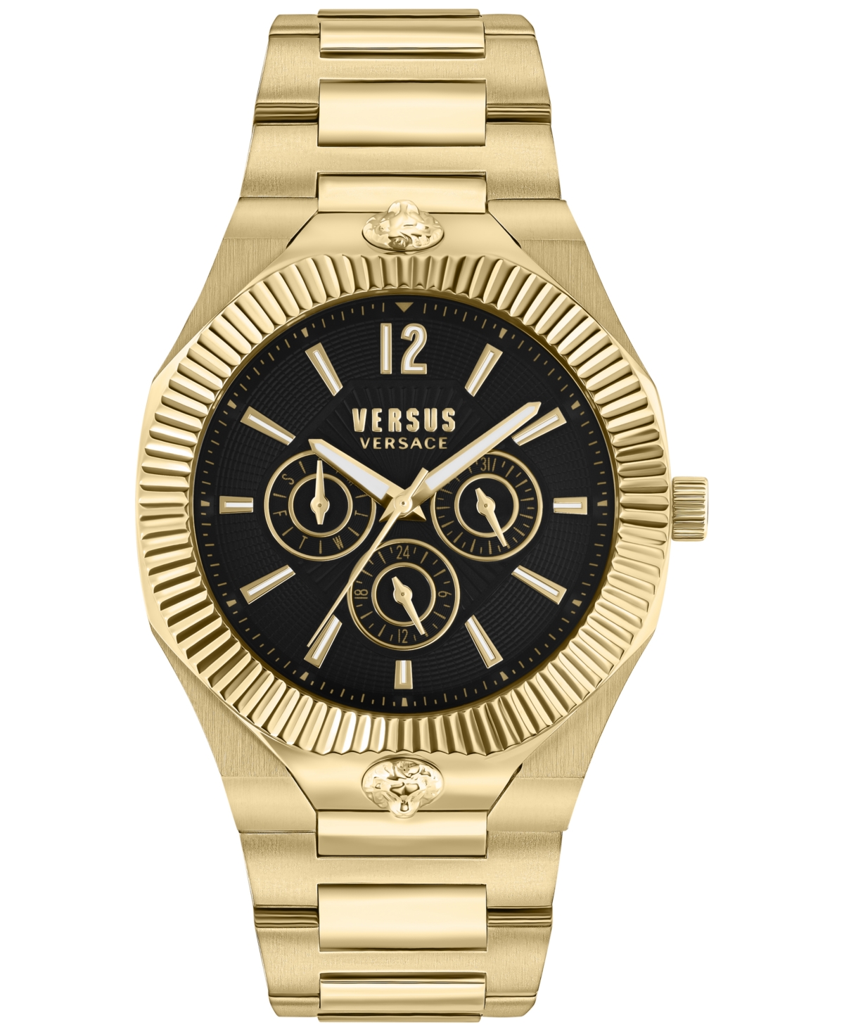 Shop Versus Men's Echo Park Gold Ion Plated Bracelet Watch 42mm