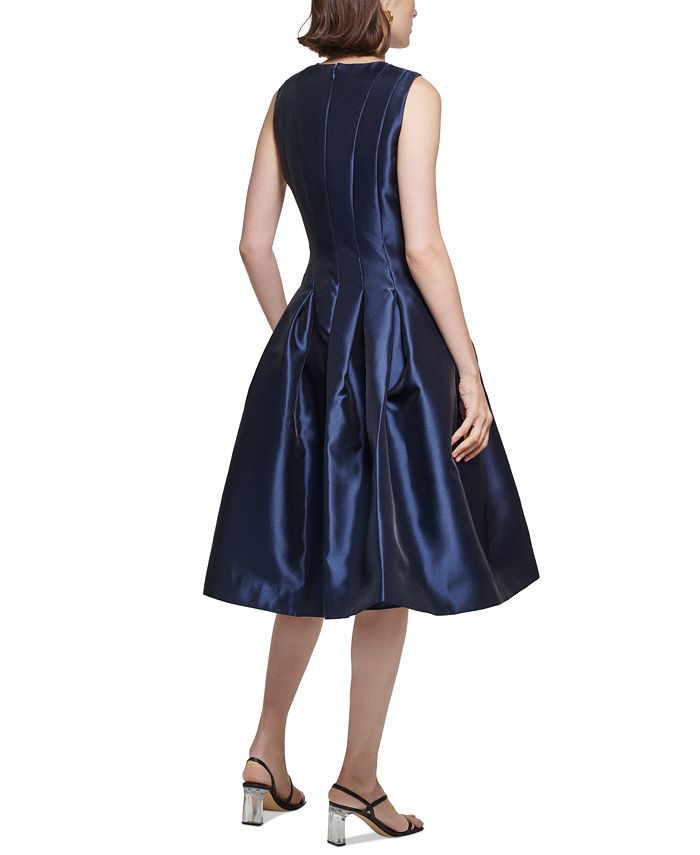 Flowy A-Line Sweetheart Neck Sleeveless Pleated Split Floor-Length Prom Dress