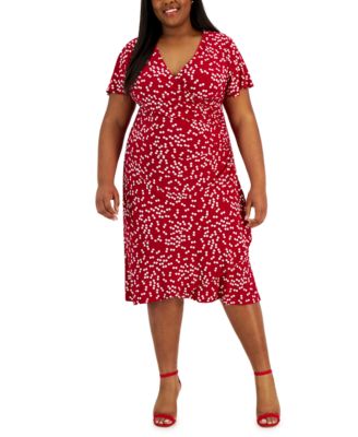 thumbnail image 2 of Kasper Dress Kasper Women's Plus Size Side Tie Knee Length Midi Dress - Green 1X Princess Party Dress Lace Tulle Skirt Floral 2 of 10