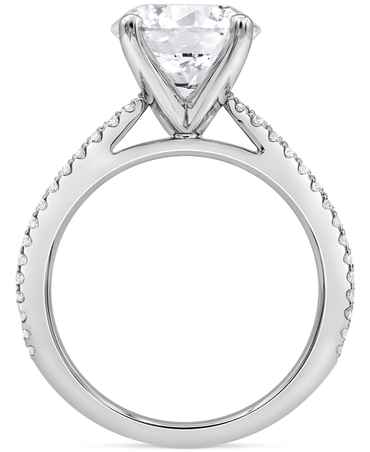 Badgley Mischka Certified Lab Grown Diamond Pave Set Engagement Ring (3-7/8 ct. t.w.) in 14k- White Gold