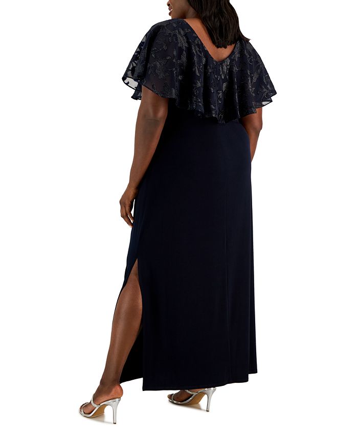 Connected Plus Size VNeck Overlay SideSlit Dress Macy's