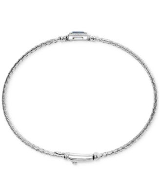 Garnet & White Topaz (1/5 ct. t.w.) Woven Bangle Bracelet in 14k Gold-Plated Sterling Silver (Also in Citrine, Swiss Blue Topaz, Morganite, Amethyst, Peridot & Onyx)