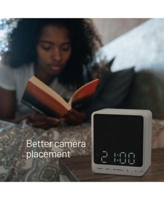 Alarm Clock Camera Case - Compatible with Wyze Cam V4/V3/V3 Pro/OG - Cover for Low-Key Camera Placement (White) (Camera NOT Included)