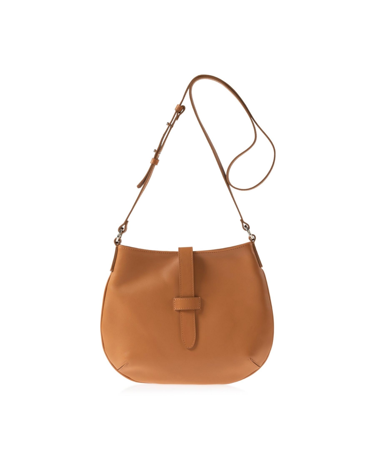 Tulip Leather Crossbody Bag (Tan) - Tan
