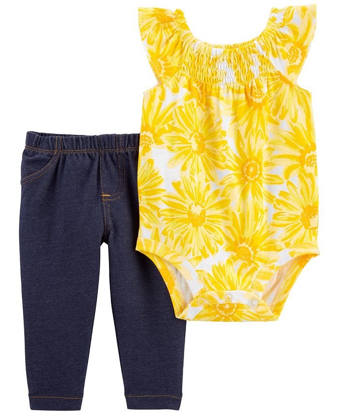 Carter's Baby Girls Floral Bodysuit and Pants, 2 Piece Set Macy's