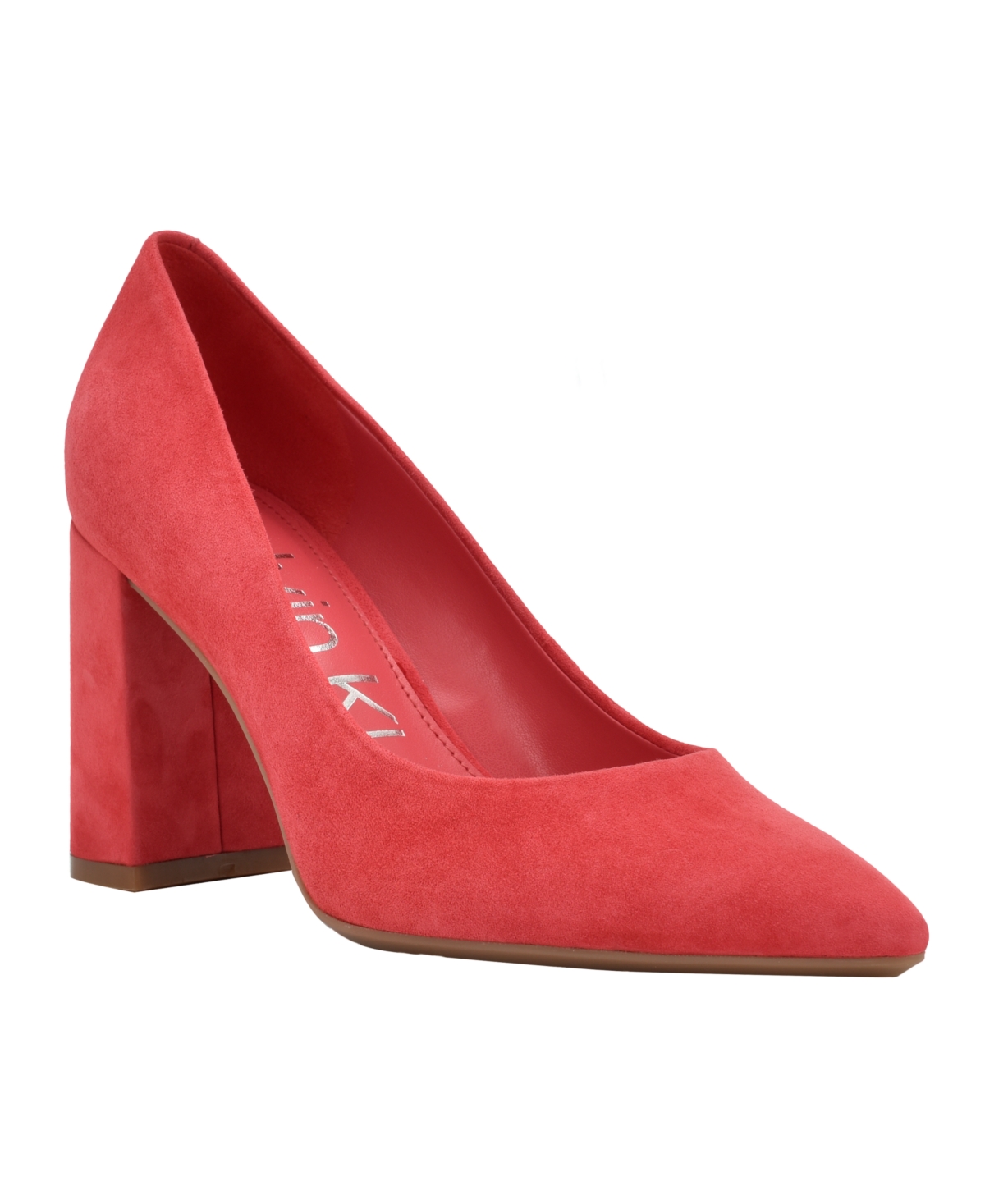 Calvin Klein Jasmine Pointed Toe Pump In Dark Pink Suede