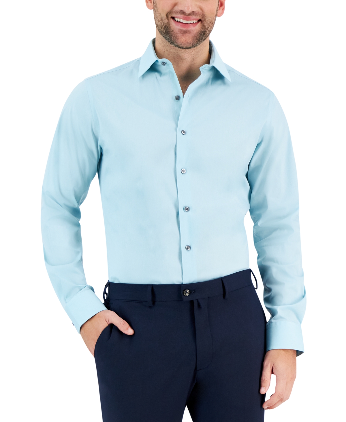 Alfani Men's Slim Fit 2-way Stretch Stain Resistant Dress Shirt ...