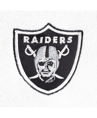 Women's White and Black Las Vegas Raiders Bobbi Color Blocked Pullover Hoodie