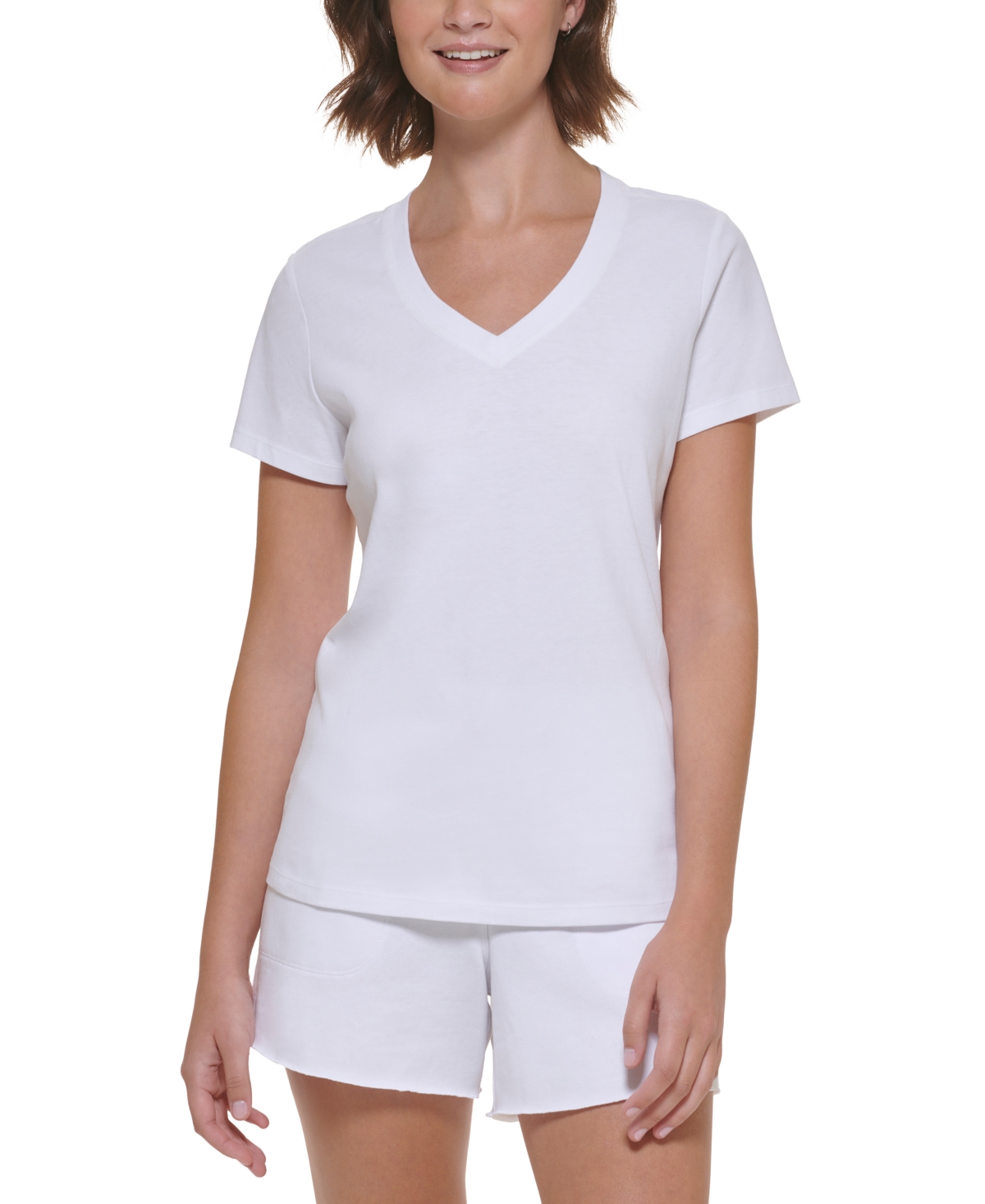 Calvin Klein Performance Embroidered Logo T-shirt In White