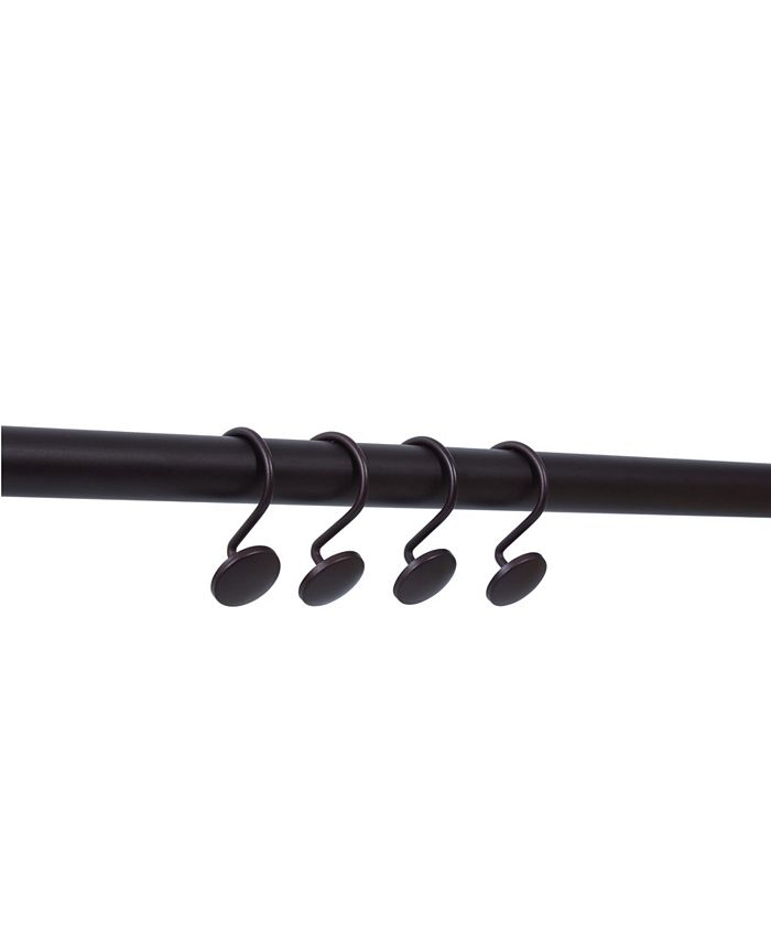 Lavender and Sage Adjustable Curtain Tension Shower Rod and Hooks, Set