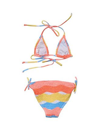Snapper Rock Toddler|Child Girls Good Vibes Triangle Shirred Bikini ...
