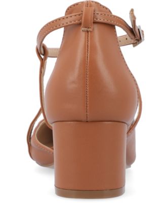 Women's Galvinn Strappy Pointed Toe Block Heel Pumps