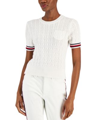 Tommy Hilfiger Women's Cable Knit Sweater - Macy's