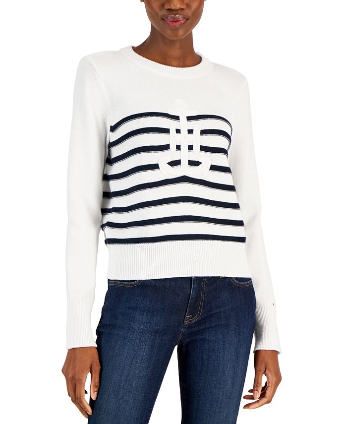 Tommy Hilfiger Women's Cotton Anchor Sweater & Reviews - Sweaters - Women -  Macy's