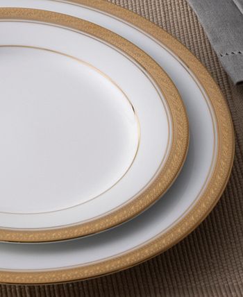 Noritake Crestwood Gold – Servizio Piatti Da Tavola Per 4 Persone, 12 Pezzi In Porcellana Bianca Con Bordo Dorato - 4