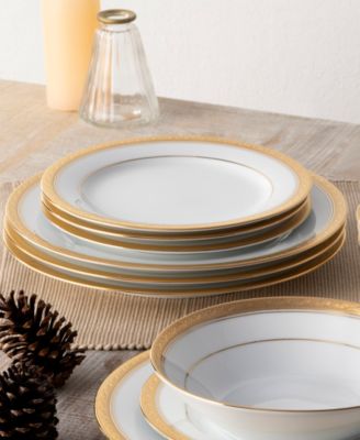 Crestwood Gold Set of 4 Dinner Plates, Service For 4