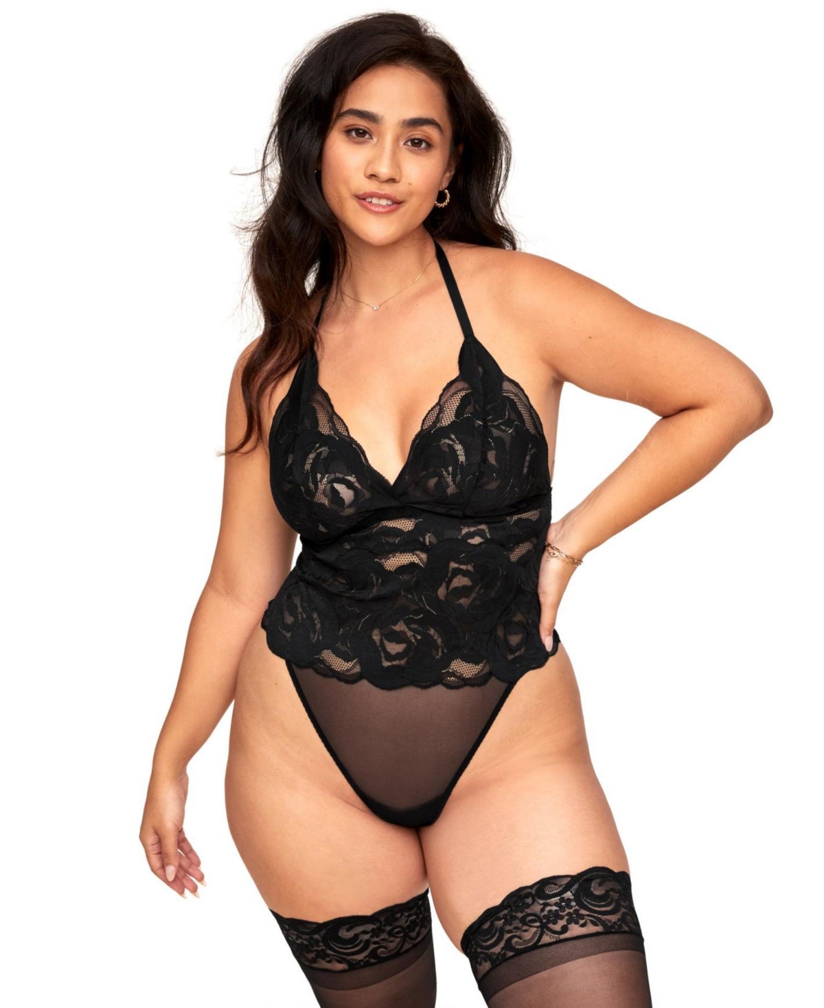 Adore Me Plus Size Esme Lace Bodysuit Lingerie