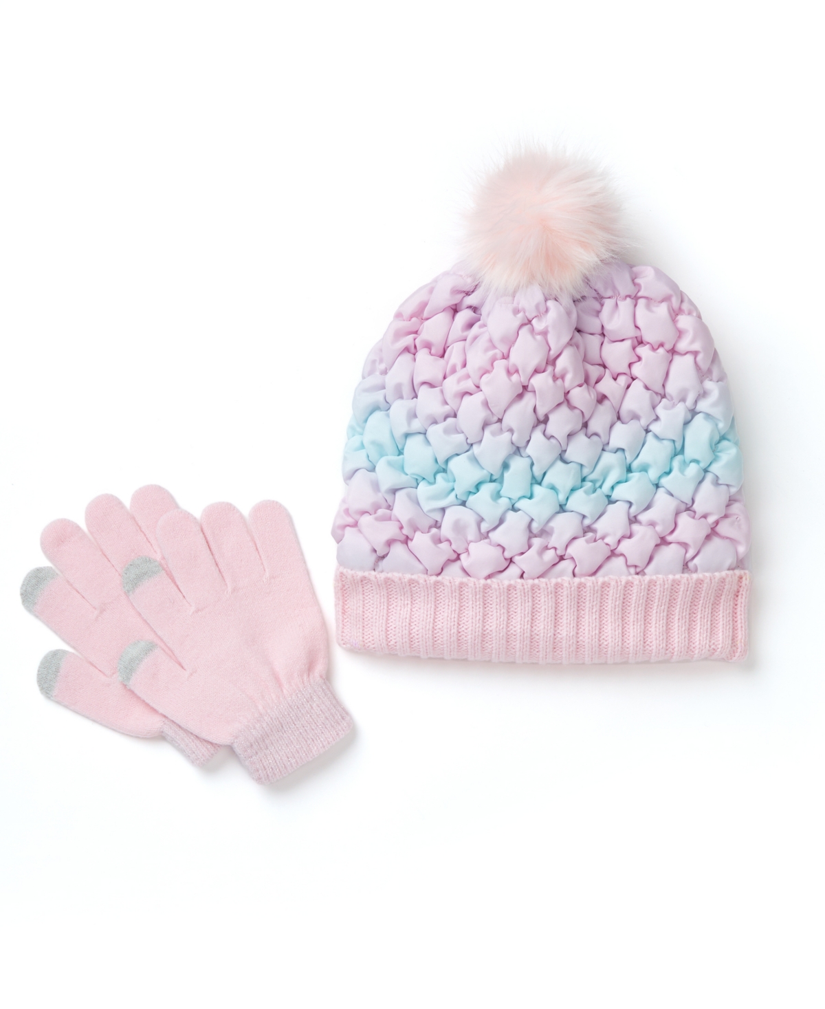 Inmocean Girls Quilted Hat And Gloves In Multi