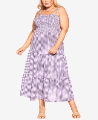 CITY CHIC Plus Size Gingham Maxi Dress - Macy's