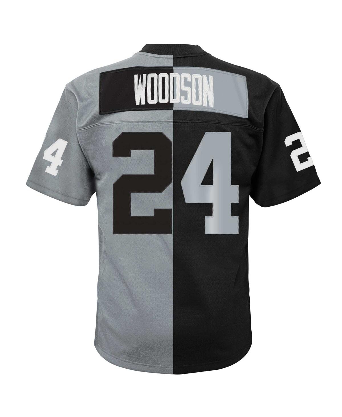 Big Boys and Girls Mitchell & Ness Charles Woodson Silver Las Vegas Raiders Split Legacy Jersey - Silver