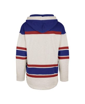 Men's Oatmeal New York Rangers Rockaway Lace-Up Pullover Hoodie