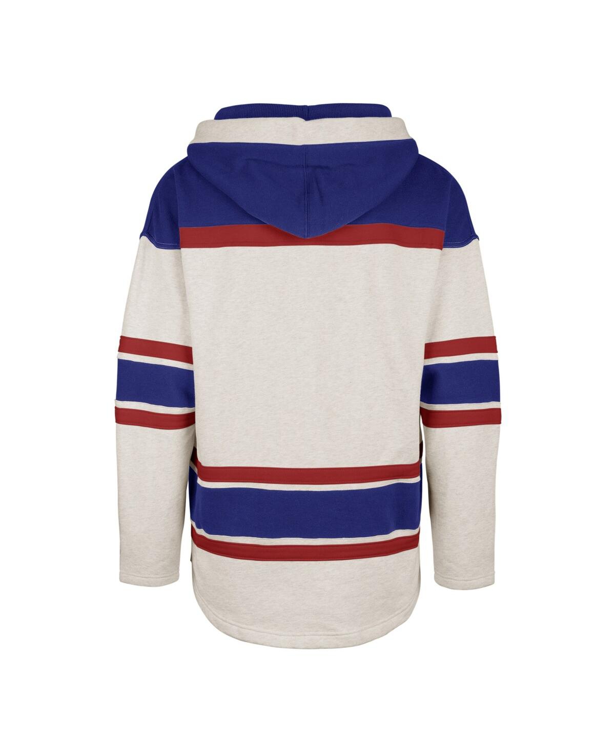 Men's '47 BrandNew York Rangers Rockaway Lace-Up Pullover Hoodie - Oatmeal
