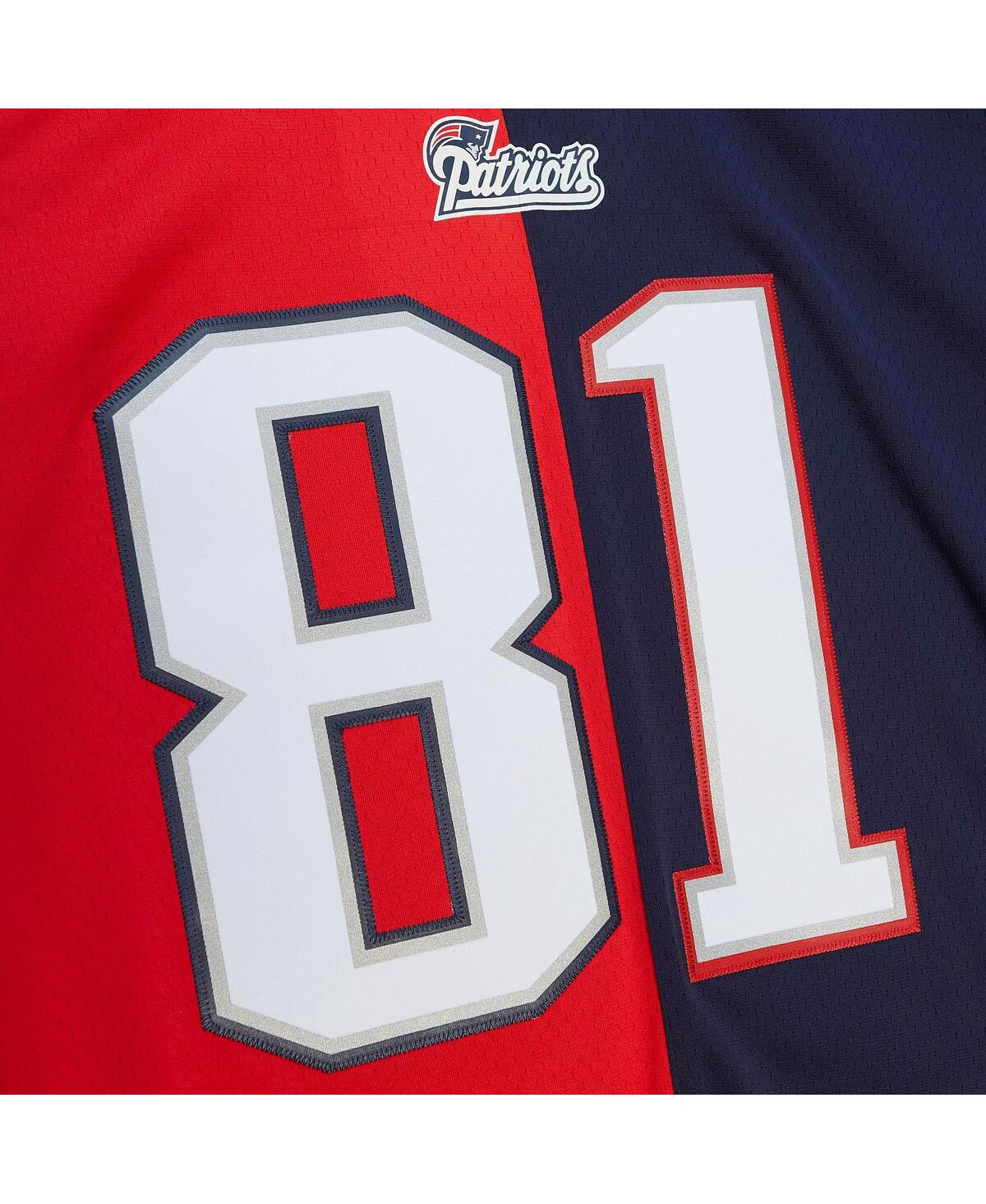 Men's Mitchell & Ness Randy Moss Red New England Patriots 2007 Split Legacy Replica Jersey - Red
