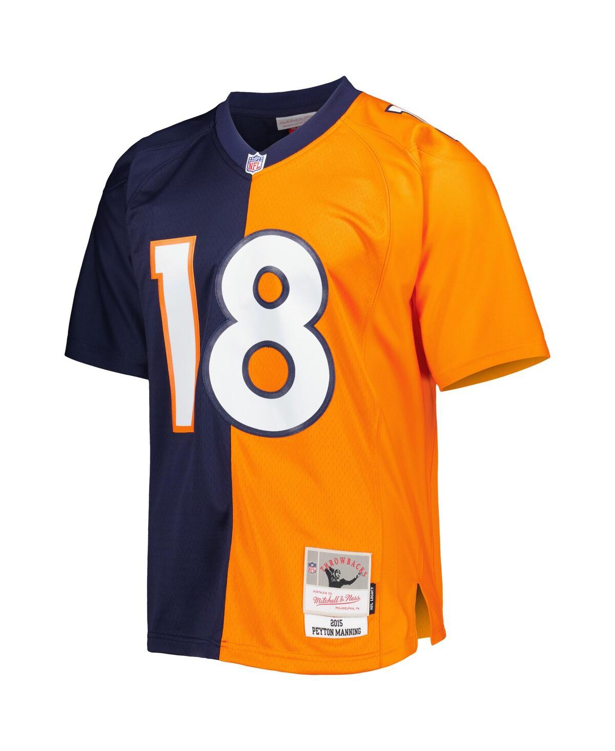 Men's Mitchell & Ness Peyton Manning Orange Denver Broncos 2015 Split Legacy Replica Jersey - Orange