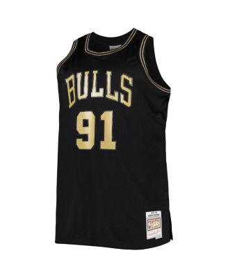 Men's Mitchell & Ness Dennis Rodman Black Chicago Bulls Team Big