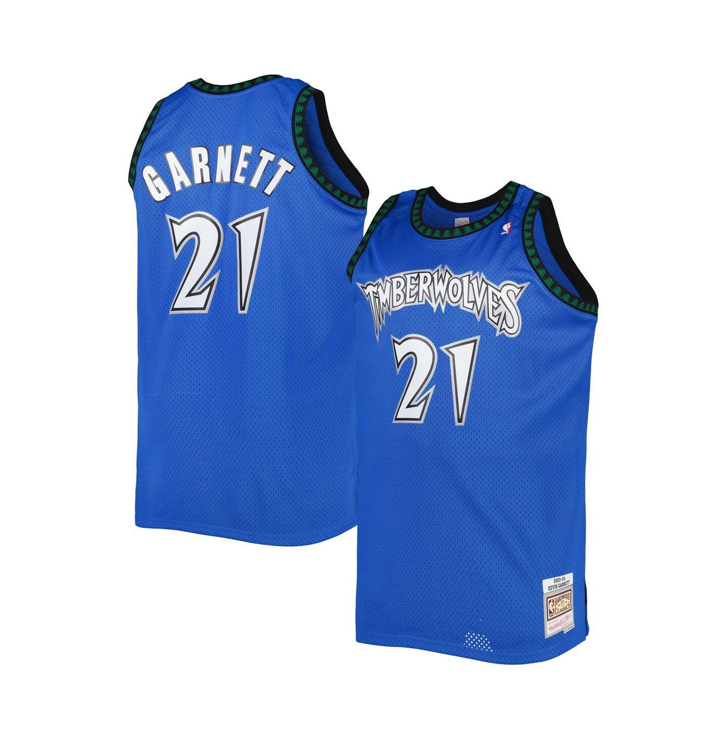Мужской топ Mitchell & Ness Kevin Garnett Blue Minnesota Timberwolves Big and Tall Hardwood Classics 2003-04 Swingman Jersey — фото 4