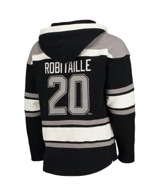 Men's Luc Robitaille Black Los Angeles Kings Retired Player Name and Number Lacer Pullover Hoodie