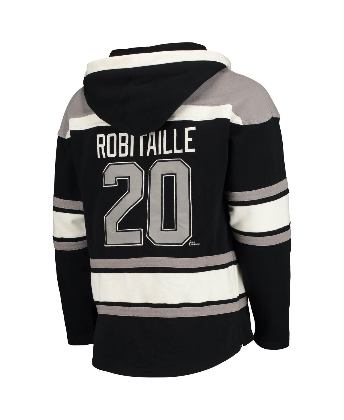 Men's '47 Brand Luc RobitailleLos Angeles Kings Retired Player Name and Number Lacer Pullover Hoodie - Black