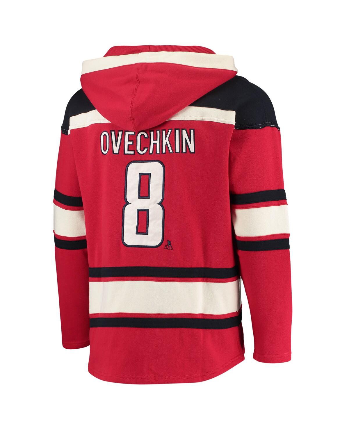Men's '47 Brand Alexander OvechkWashington Capitals Player Name and Number Lacer Pullover Hoodie - Red